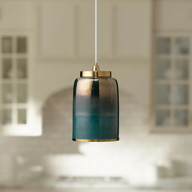 Vapor 8 1/2" Wide Aqua Metallic Glass Medium Mini Pendant 3 Vapor 8 1/2" Wide Aqua Metallic Glass Medium Mini Pendant