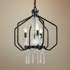Varaluz Barcelona 18"W Onyx 4-Light Crystal Pendant Light