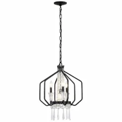 Varaluz Barcelona 18"W Onyx 4-Light Crystal Pendant Light 7 Varaluz Barcelona 18"W Onyx 4-Light Crystal Pendant Light -Outlet The Radiantix Store varaluz barcelona 18 inchw onyx 4 light crystal pendant light 74g07views1