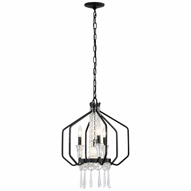 Varaluz Barcelona 18"W Onyx 4-Light Crystal Pendant Light 5 Varaluz Barcelona 18"W Onyx 4-Light Crystal Pendant Light - Image 3