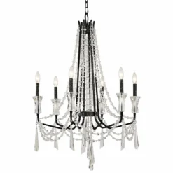 Varaluz Barcelona 27" Wide Onyx Crystal 6-Light Chandelier