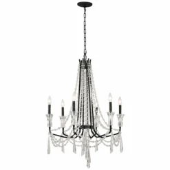 Varaluz Barcelona 27" Wide Onyx Crystal 6-Light Chandelier -Outlet The Radiantix Store varaluz barcelona 27 inch wide onyx crystal 6 light chandelier 86f87views3