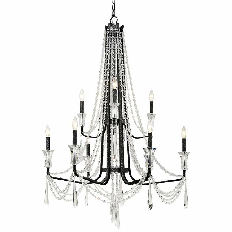 Varaluz Barcelona 34 1/2"W Onyx Crystal 9-Light Chandelier 3 Varaluz Barcelona 34 1/2"W Onyx Crystal 9-Light Chandelier