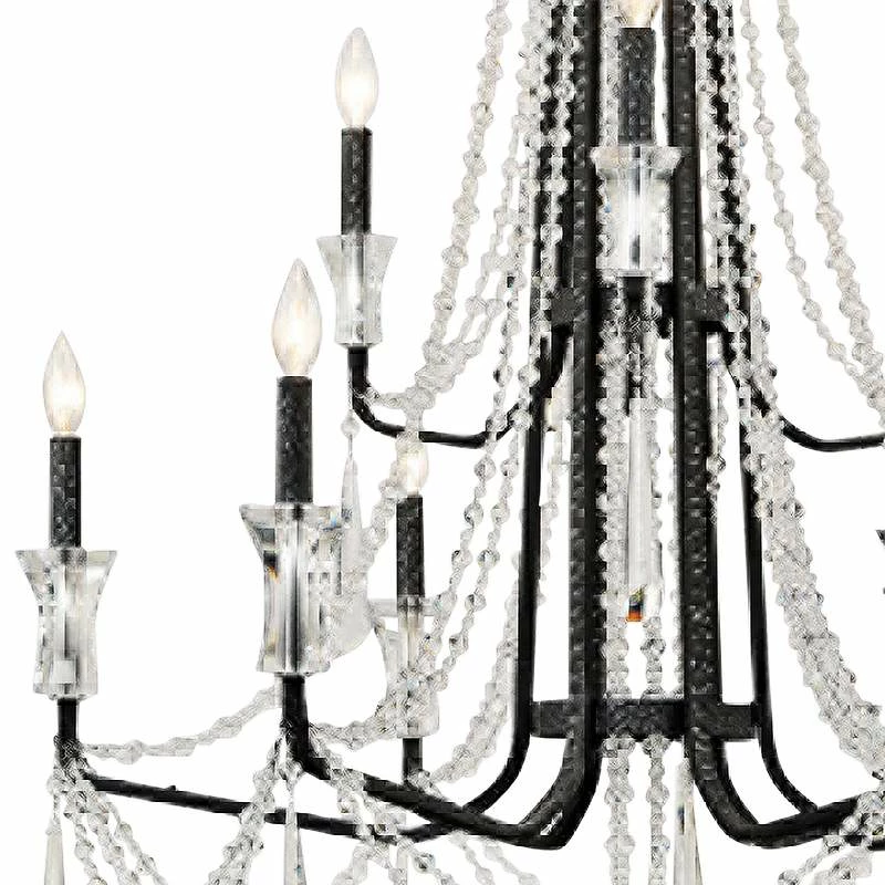 Varaluz Barcelona 34 1/2"W Onyx Crystal 9-Light Chandelier 4 Varaluz Barcelona 34 1/2"W Onyx Crystal 9-Light Chandelier - Image 2