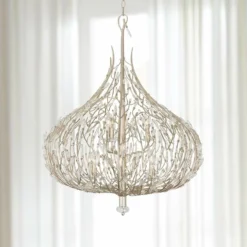 Varaluz Bask 32" Wide Gold Dust Crystal Pendant Light