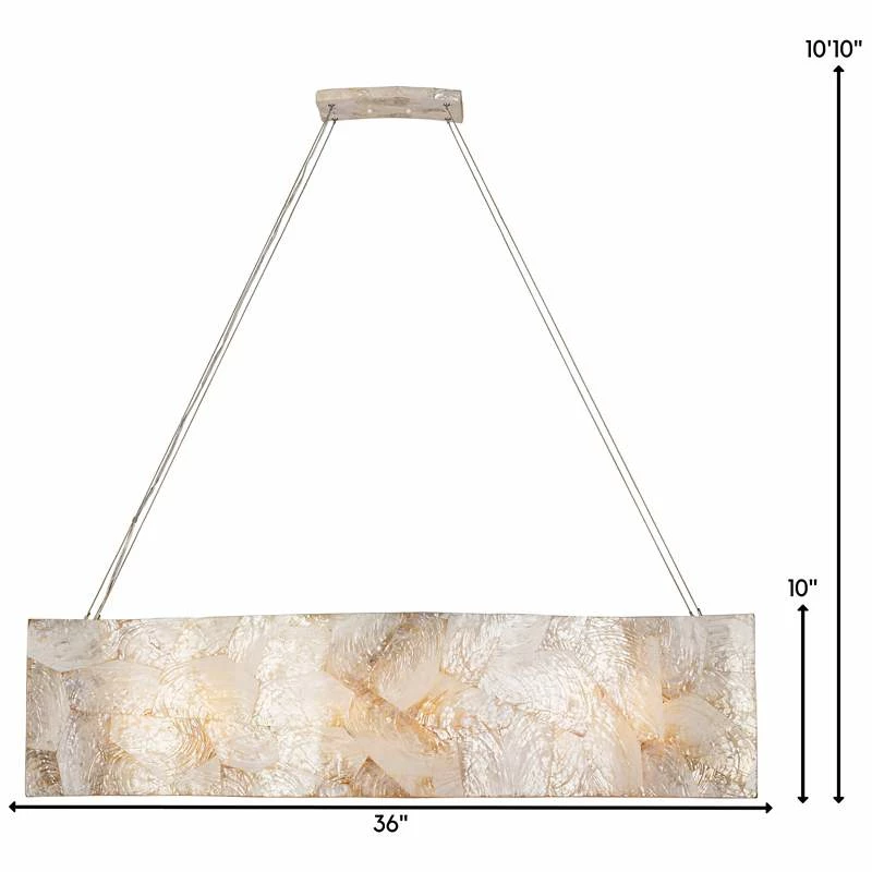 Varaluz Big 36" Wide Kabebe Shell Linear Pendant Light 7 Varaluz Big 36" Wide Kabebe Shell Linear Pendant Light - Image 5