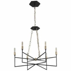 Varaluz Bodie 26"W Havana Gold And Carbon 6-Light Chandelier -Outlet The Radiantix Store varaluz bodie 26 inchw havana gold and carbon 6 light chandelier 59d36views3