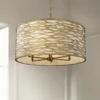 Varaluz Casa Kato 30" Wide Havana Gold 6-Light Drum Pendant