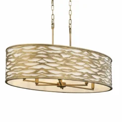 Varaluz Casa Kato 36" Wide Havana Gold 6-Light Oval Pendant