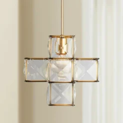 Varaluz Cubic 12"W Calypso Gold And Crystal Mini Pendant