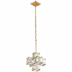 Varaluz Cubic 12"W Calypso Gold And Crystal Mini Pendant -Outlet The Radiantix Store varaluz cubic 12 inchw calypso gold and crystal mini pendant 69p53views1