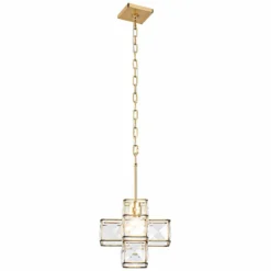 Varaluz Cubic 12"W Calypso Gold And Crystal Mini Pendant -Outlet The Radiantix Store varaluz cubic 12 inchw calypso gold and crystal mini pendant 69p53views2