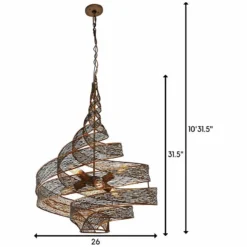 Varaluz Flow 26" Wide Hammered Ore Twist 6-Light Modern Pendant -Outlet The Radiantix Store varaluz flow 26 inch wide hammered ore twist 6 light modern pendant 6c150views3