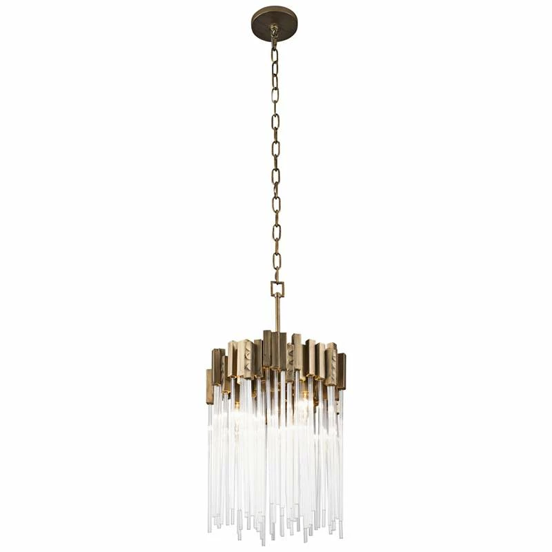 Varaluz Matrix 14" Wide Havana Gold And Fluted Glass Pendant 4 Varaluz Matrix 14" Wide Havana Gold And Fluted Glass Pendant - Image 2