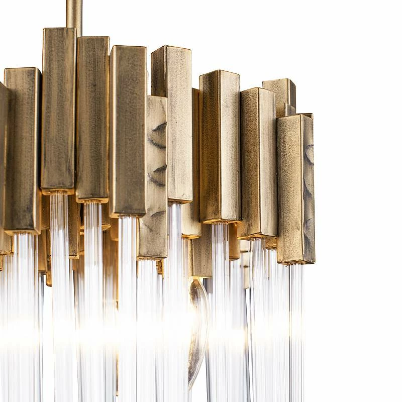 Varaluz Matrix 14" Wide Havana Gold And Fluted Glass Pendant 5 Varaluz Matrix 14" Wide Havana Gold And Fluted Glass Pendant - Image 3