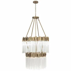 Varaluz Matrix 30" Wide Havana Gold 2-Tier Chandelier