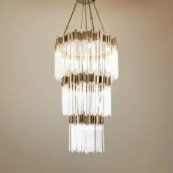Varaluz Matrix 30"W Havana Gold And Fluted Glass Chandelier