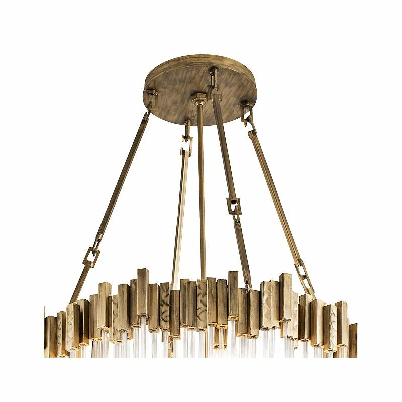 Varaluz Matrix 30"W Havana Gold And Fluted Glass Chandelier 5 Varaluz Matrix 30"W Havana Gold And Fluted Glass Chandelier - Image 3