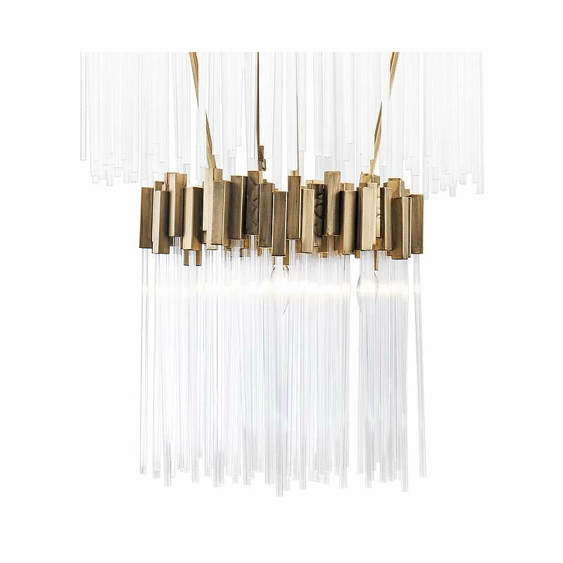 Varaluz Matrix 30"W Havana Gold And Fluted Glass Chandelier 6 Varaluz Matrix 30"W Havana Gold And Fluted Glass Chandelier - Image 4