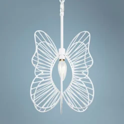 Varaluz Monarch 9" Wide White Butterfly Mini Pendant Light