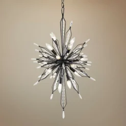 Varaluz Orbital 20" Wide Carbon And Crystal Foyer Pendant