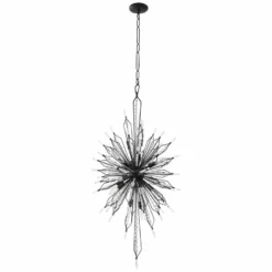 Varaluz Orbital 24" Black And Crystal 20-Light Modern Foyer Chandelier -Outlet The Radiantix Store varaluz orbital 24 inch black and crystal 20 light modern foyer chandelier 556e2views2
