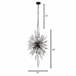 Varaluz Orbital 24" Black And Crystal 20-Light Modern Foyer Chandelier -Outlet The Radiantix Store varaluz orbital 24 inch black and crystal 20 light modern foyer chandelier 556e2views3