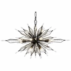 Varaluz Orbital 36" Wide Black And Crystal Modern Ceiling Pendant