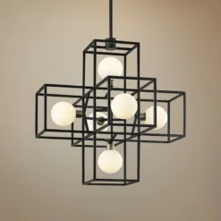 Varaluz Plaza 17 1/2" Wide Carbon 6-Light LED Pendant