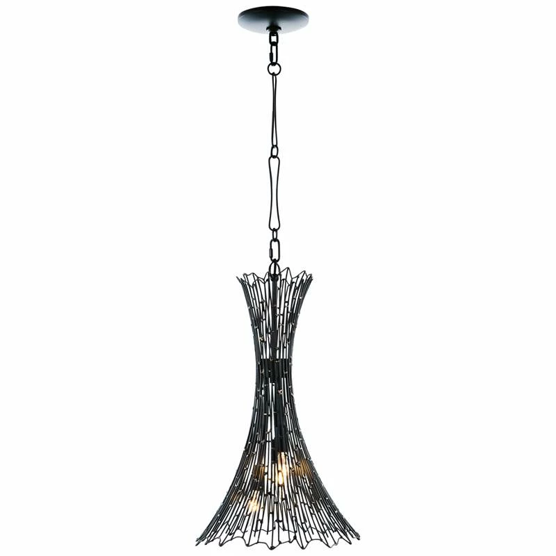 Varaluz Rikki 12 1/2"W Carbon And Aged Gold Foyer Pendant 4 Varaluz Rikki 12 1/2"W Carbon And Aged Gold Foyer Pendant - Image 2