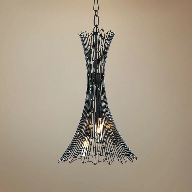 Varaluz Rikki 12 1/2"W Carbon And Aged Gold Foyer Pendant 3 Varaluz Rikki 12 1/2"W Carbon And Aged Gold Foyer Pendant