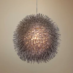 Varaluz Urchin 13" Wide Painted Chrome Pendant Light