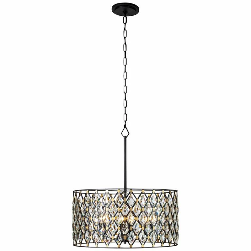 Varaluz Windsor 25"W Carbon And Gold 6-Light Pendant Light 4 Varaluz Windsor 25"W Carbon And Gold 6-Light Pendant Light - Image 2
