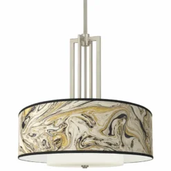 Venetian Marble Carey 24" Brushed Nickel 4-Light Chandelier