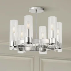Vernon Place 20 1/4" Wide Chrome 6-Light Chandelier
