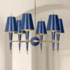 Jonathan Adler Versailles 36 3/4"W Navy Lacquer And Navy Shade Chandelier