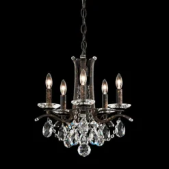 Vesca 15"W Heirloom Bronze And Crystal 5-Light Chandelier