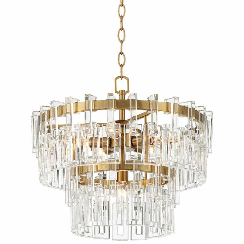 Vienna Full Spectrum Luxum 18 3/4" Brass And Crystal Pendant Light 5 Vienna Full Spectrum Luxum 18 3/4" Brass And Crystal Pendant Light - Image 3