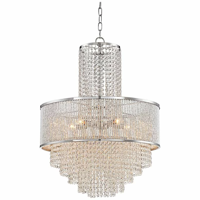 Vienna Full Spectrum Pioggia Chrome 23 1/2" Wide Crystal Chandelier 5 Vienna Full Spectrum Pioggia Chrome 23 1/2" Wide Crystal Chandelier - Image 3