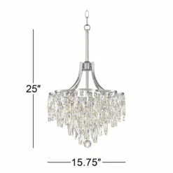 Villette 15 3/4" Wide Chrome LED Crystal Pendant Light -Outlet The Radiantix Store villette 15 and three quarter inch wide chrome led crystal pendant light 33h19views5