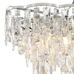 Villette 31 1/2" Wide Chrome And Crystal Oval Chandelier -Outlet The Radiantix Store villette 31 and one half inch wide chrome and crystal oval chandelier 78n52views1