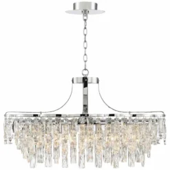 Villette 31 1/2" Wide Chrome And Crystal Oval Chandelier -Outlet The Radiantix Store villette 31 and one half inch wide chrome and crystal oval chandelier 78n52views4