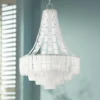 Vintner Blanc 27"W Silver Leaf Opaque White Glass Chandelier -Outlet The Radiantix Store vintner blanc 27 inchw silver leaf opaque white glass chandelier 314v0cropped