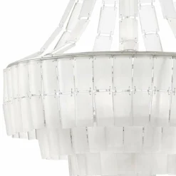 Vintner Blanc 27"W Silver Leaf Opaque White Glass Chandelier -Outlet The Radiantix Store vintner blanc 27 inchw silver leaf opaque white glass chandelier 314v0views1
