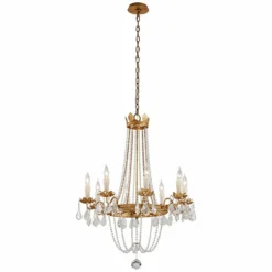 Troy Viola 27 1/2" Wide Distressed Gold Leaf Chandelier -Outlet The Radiantix Store viola 27 and one half inch wide distressed gold leaf chandelier 9p323views1