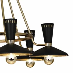 Vortex 46 1/4"W Modern Brass And Black 6-Light Chandelier -Outlet The Radiantix Store vortex 46 and one quarter inchw modern brass and black 6 light chandelier 35p54views1