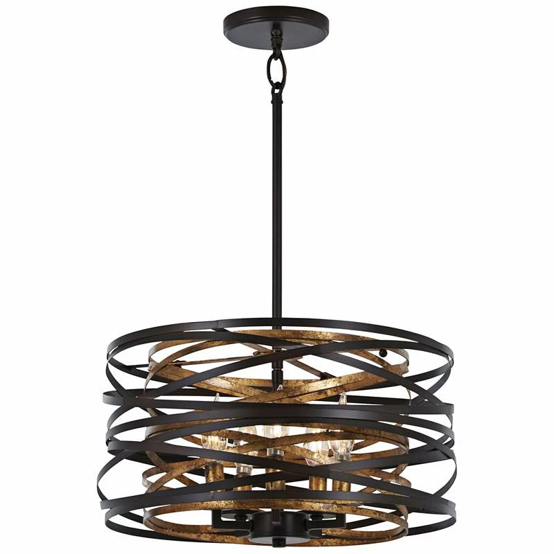 Vortic Flow 16"W Dark Bronze And Mosaic Gold 5-Light Pendant 4 Vortic Flow 16"W Dark Bronze And Mosaic Gold 5-Light Pendant - Image 2