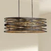 Vortic Flow 40"W Bronze Gold Kitchen Island Light Pendant -Outlet The Radiantix Store vortic flow 40 inchw bronze gold kitchen island light pendant 58m53cropped