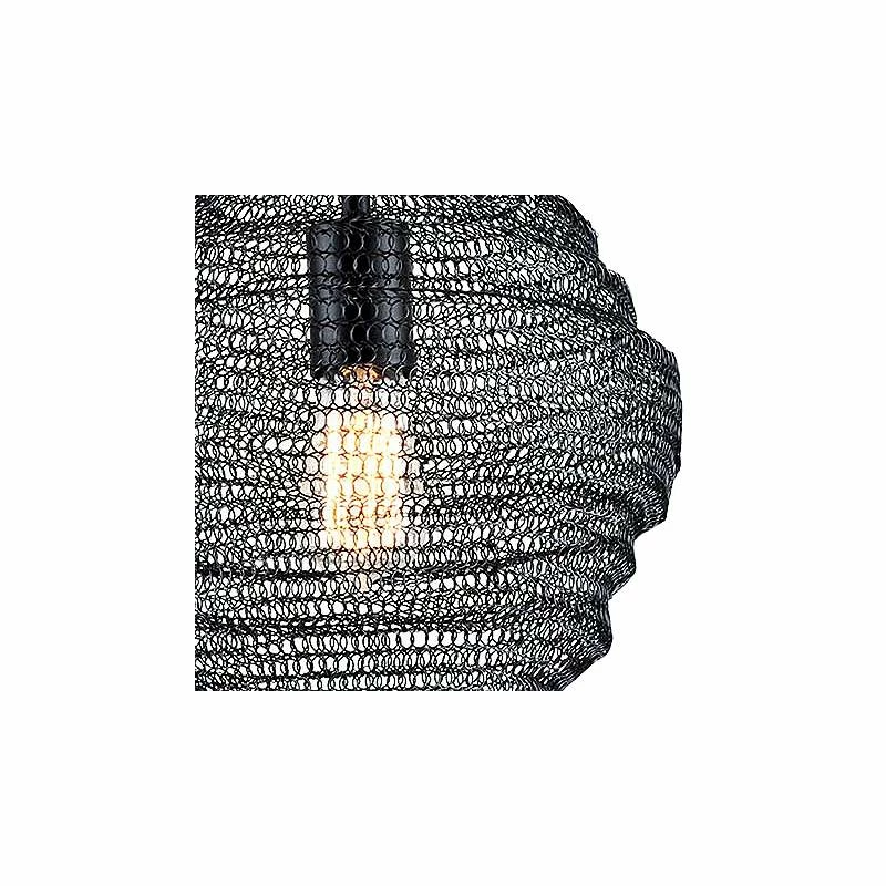 Troy Wabi Sabi 13" Wide Black Pendant Light W/ Black Iron Mesh Shade 5 Troy Wabi Sabi 13" Wide Black Pendant Light W/ Black Iron Mesh Shade - Image 3