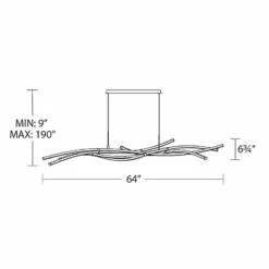 WAC Divergence 64" Wide LED Modern Linear Chandelier In Black -Outlet The Radiantix Store wac divergence 64 inch wide led modern linear chandelier in black 155n3views3